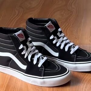 Vans Black and White High-Top Sneakers